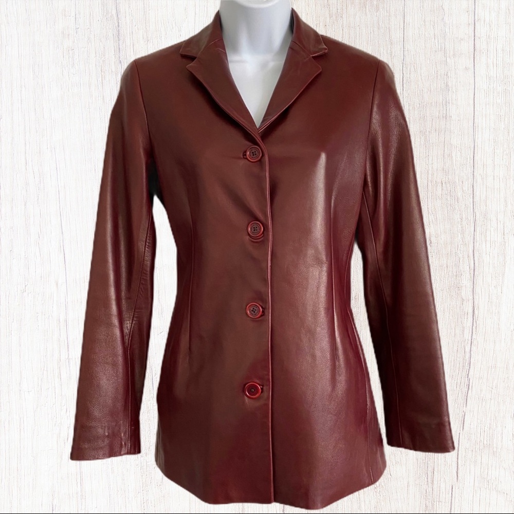 Coach Burgundy 3/4 Leather Jacket Small